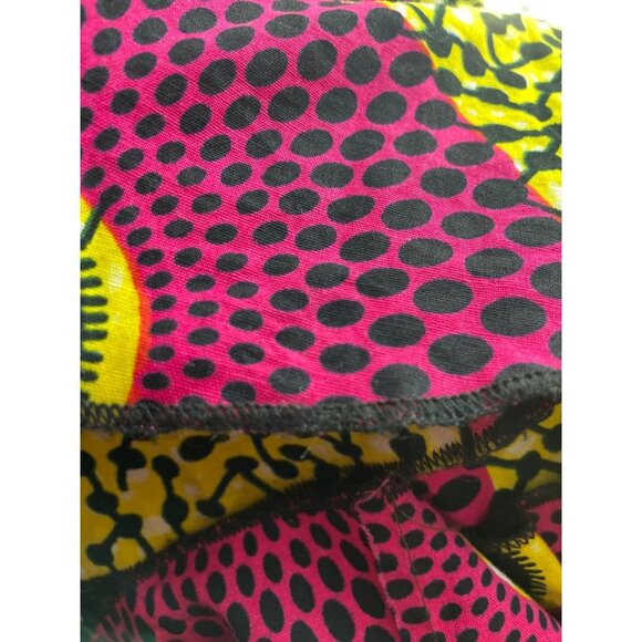 Handmade Dark Pink Yellow Patterned Maxi Skirt - Picture 11 of 11